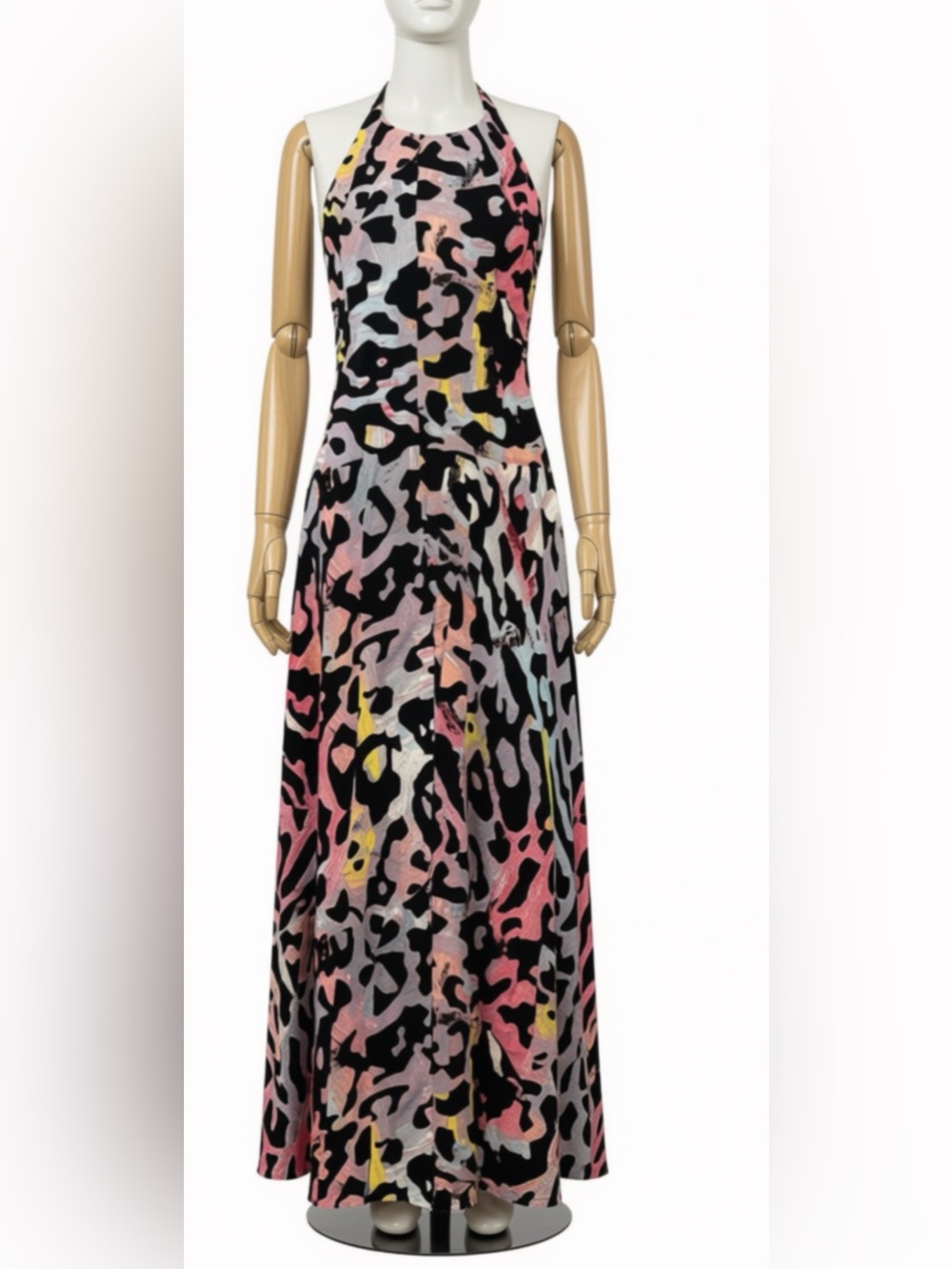 RACHEL Rachel Roy Multicolor Leopard Print Halter Dress sz 8